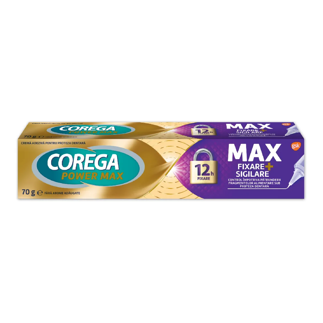 Crema Adeziva Pentru Proteza Fixare Si Sigilare Power Max, 70G, Corega
