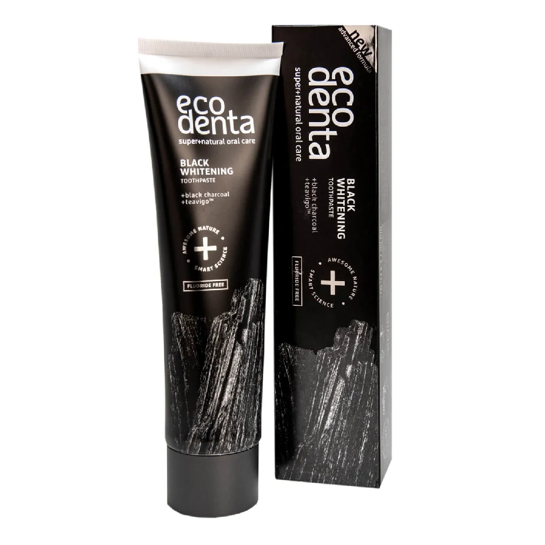 Pasta De Dinti Pentru Albire Extra Black Cu Carbune Și Teavigo, 75 Ml, Ecodenta