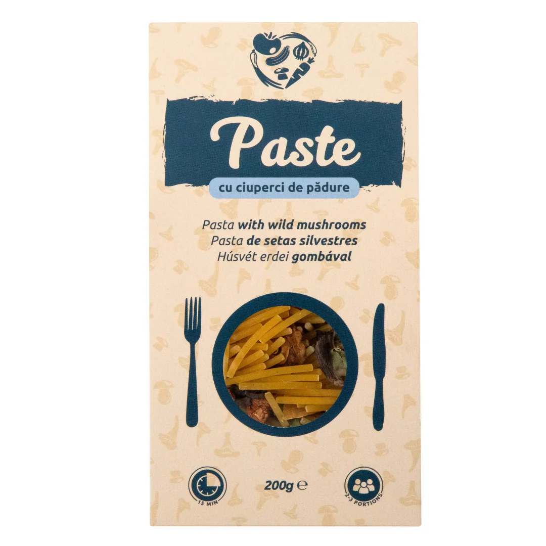 Paste Cu Ciuperci De Padure, 200G, Ecotravio