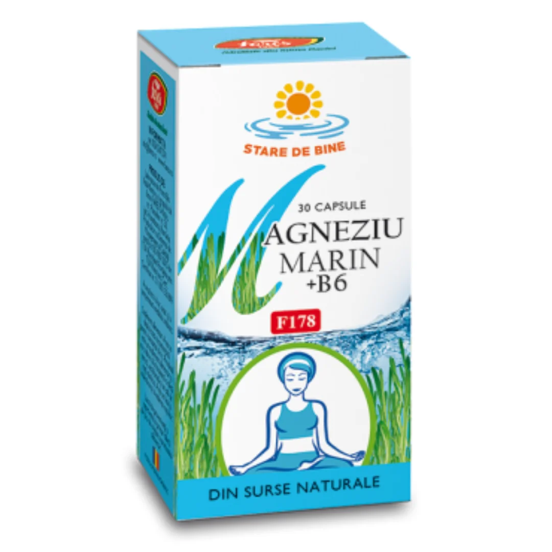 Magneziu Marin Și Vitamina B6, 30 Capsule, Fares