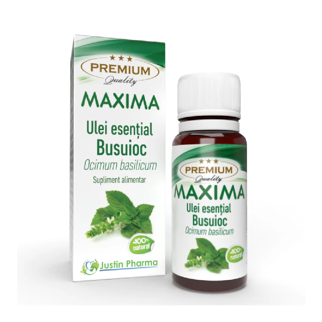 Ulei Esențial De Busuioc Maxima, Uz Intern, 10 Ml, Justin Pharma