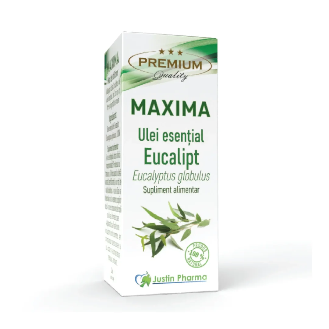 Ulei Esential Eucalipt Maxima, Uz Intern, 10 Ml, Justin Pharma
