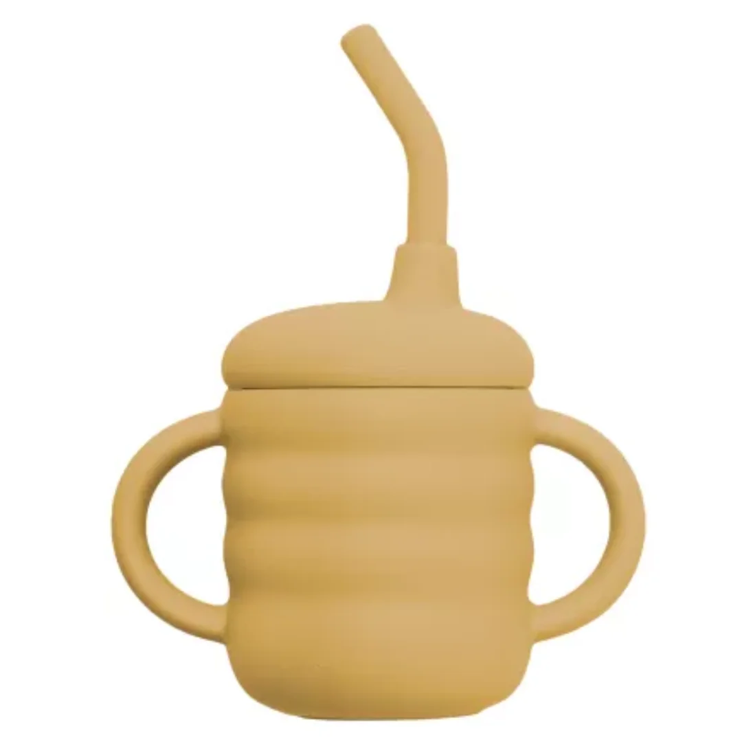 Cana Din Silicon Cu Pai, 6 Luni+, Honey, Appekids