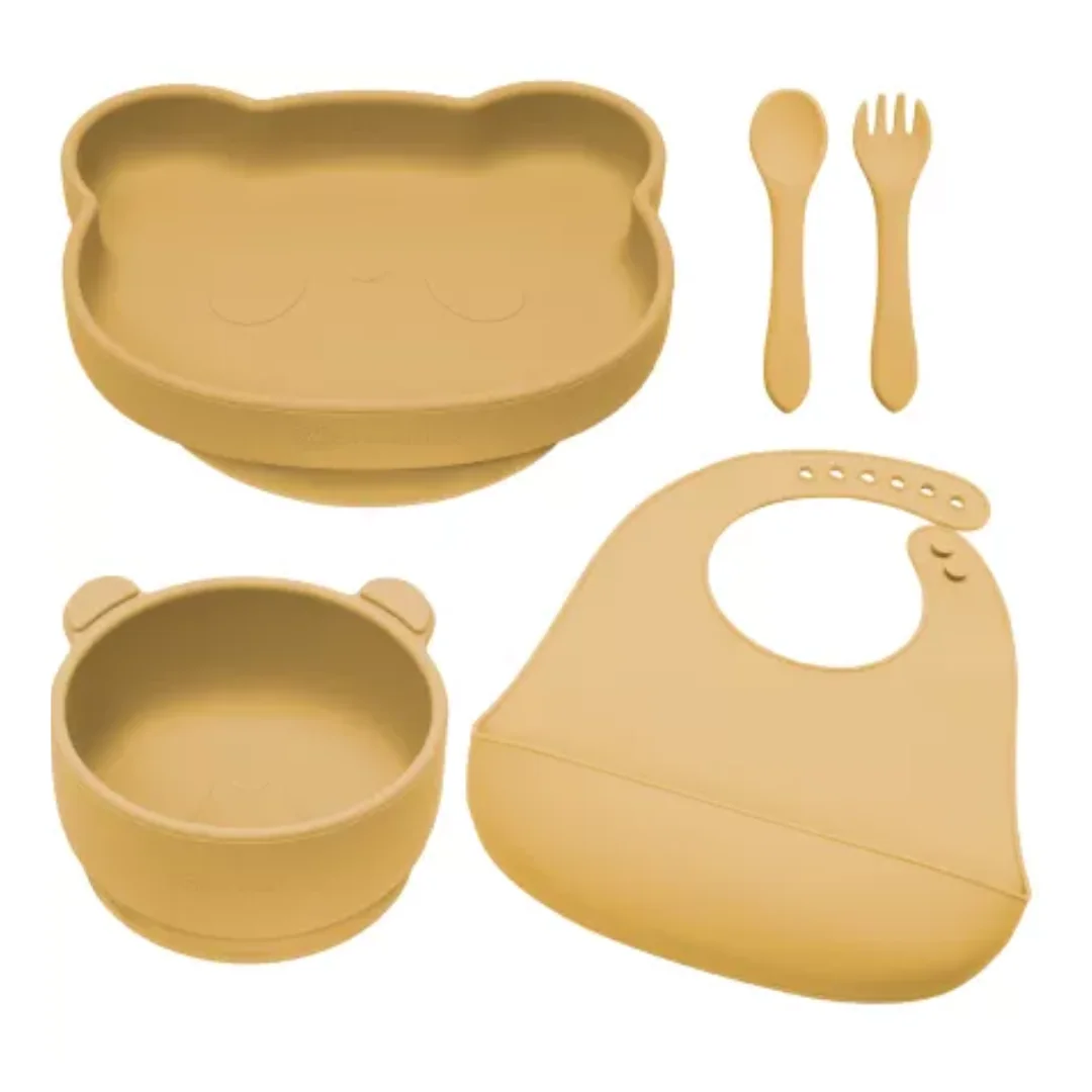 Set Diversificare Din Silicon Panda, 6 Luni+, Honey, Appekids