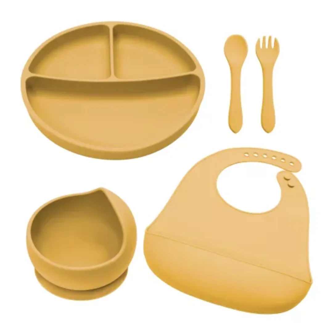 Set Pentru Diversificare Din Silicon Classic, 6 Luni+, Honey, Appekids
