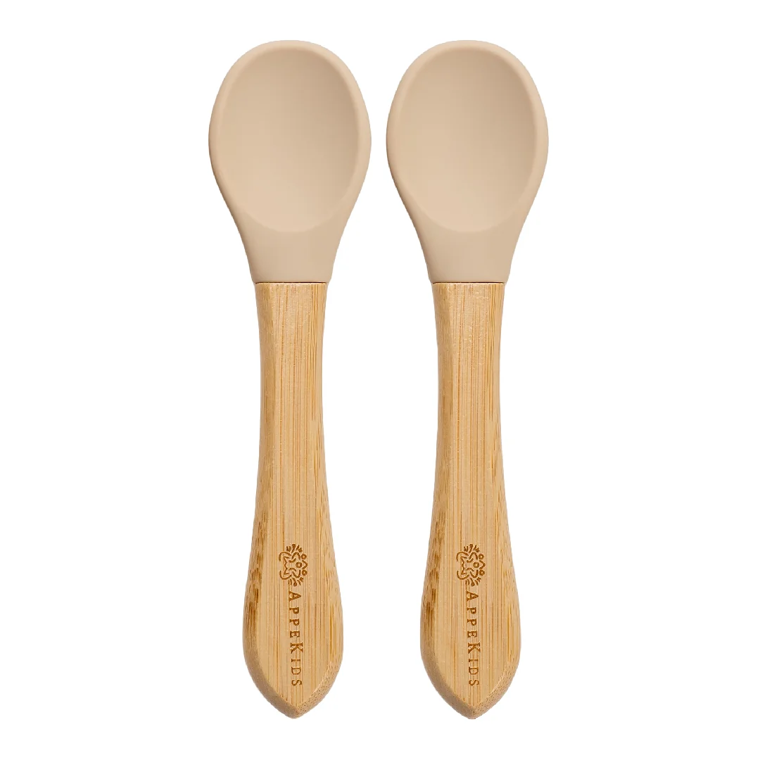 Set Lingurite Din Bambus, 6 Luni+, Bubble Beige, Appekids