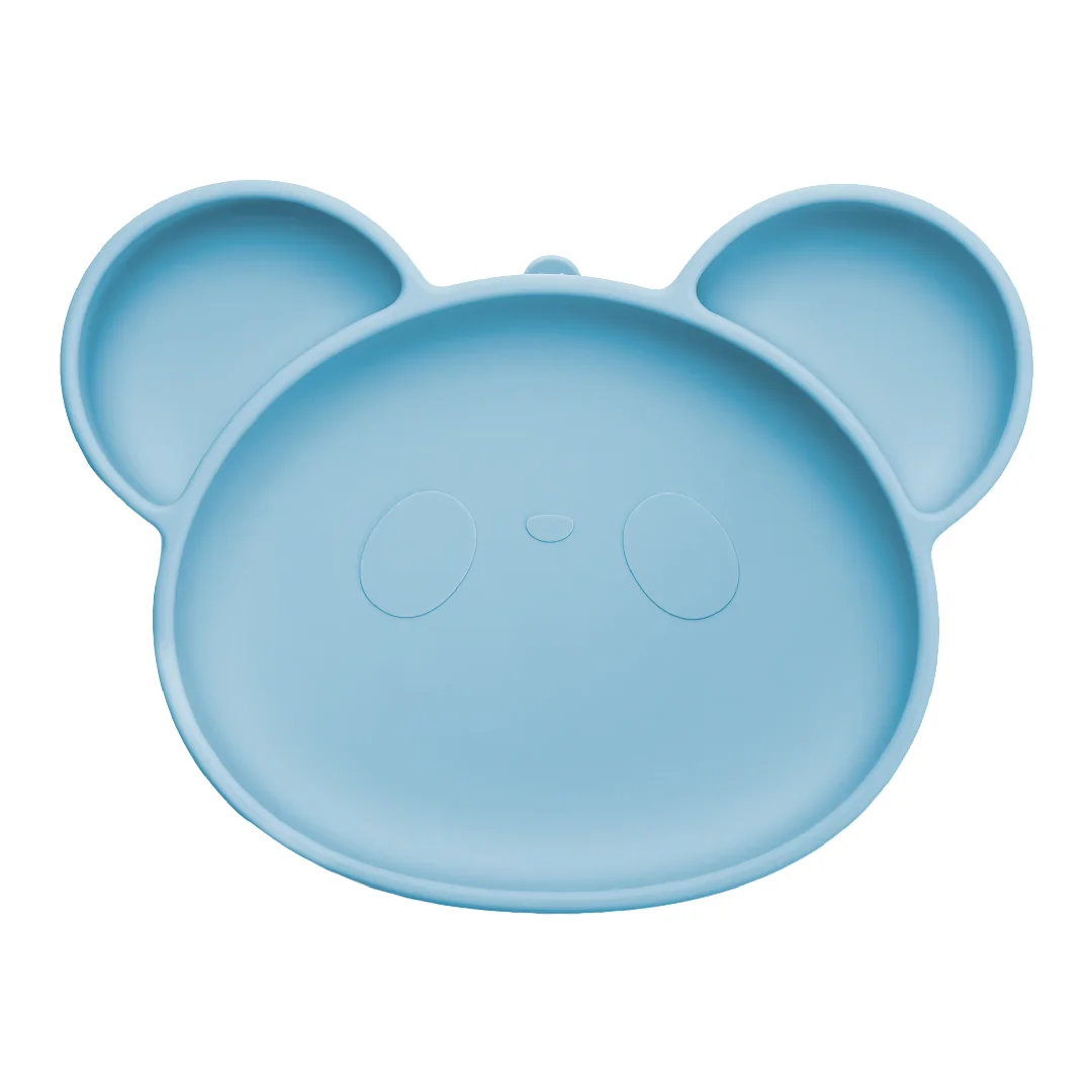 Farfurie Din Silicon Cu Ventuză Panda, 6 Luni+, Aqua Blue, Appekids