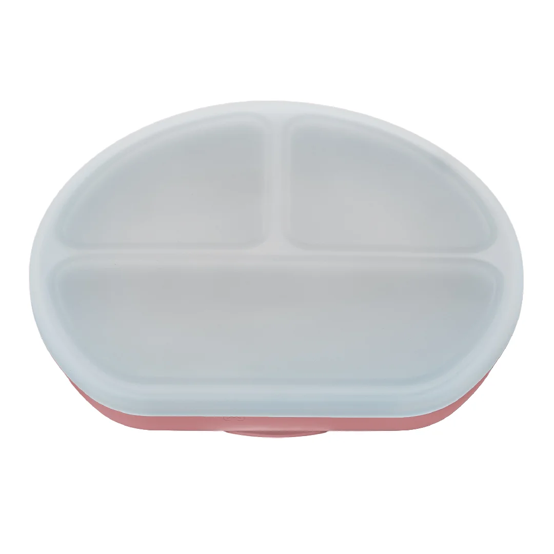 Farfurie Din Silicon Cu Capac, 6 Luni+, Old Rose, Appekids