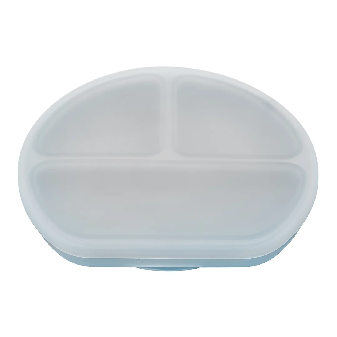 Farfurie Din Silicon Cu Capac, 6 Luni+, Aqua Blue, Appekids