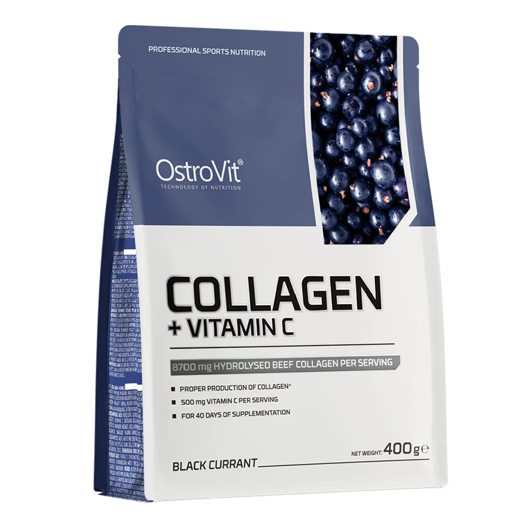 Colagen Cu Vitamina C, Aroma De Coacăze Negre, 400g, OstroVit