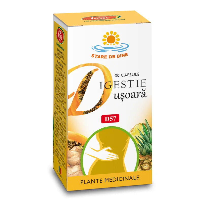 Digestie Usoara, D57, 30 Capsule, Fares