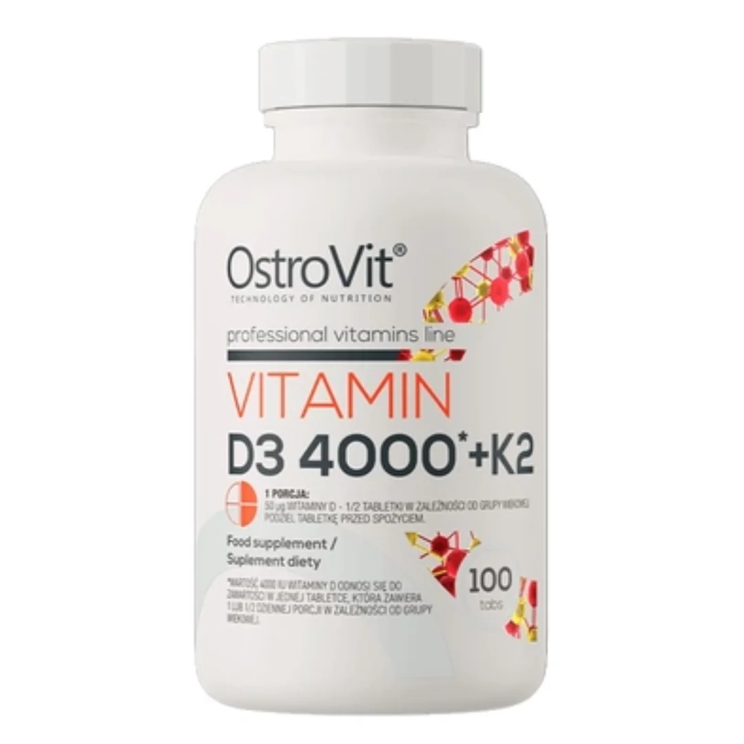 Vitamina D3 4000 IU Și Vitamina K2, 100 Tablete, OstroVIT