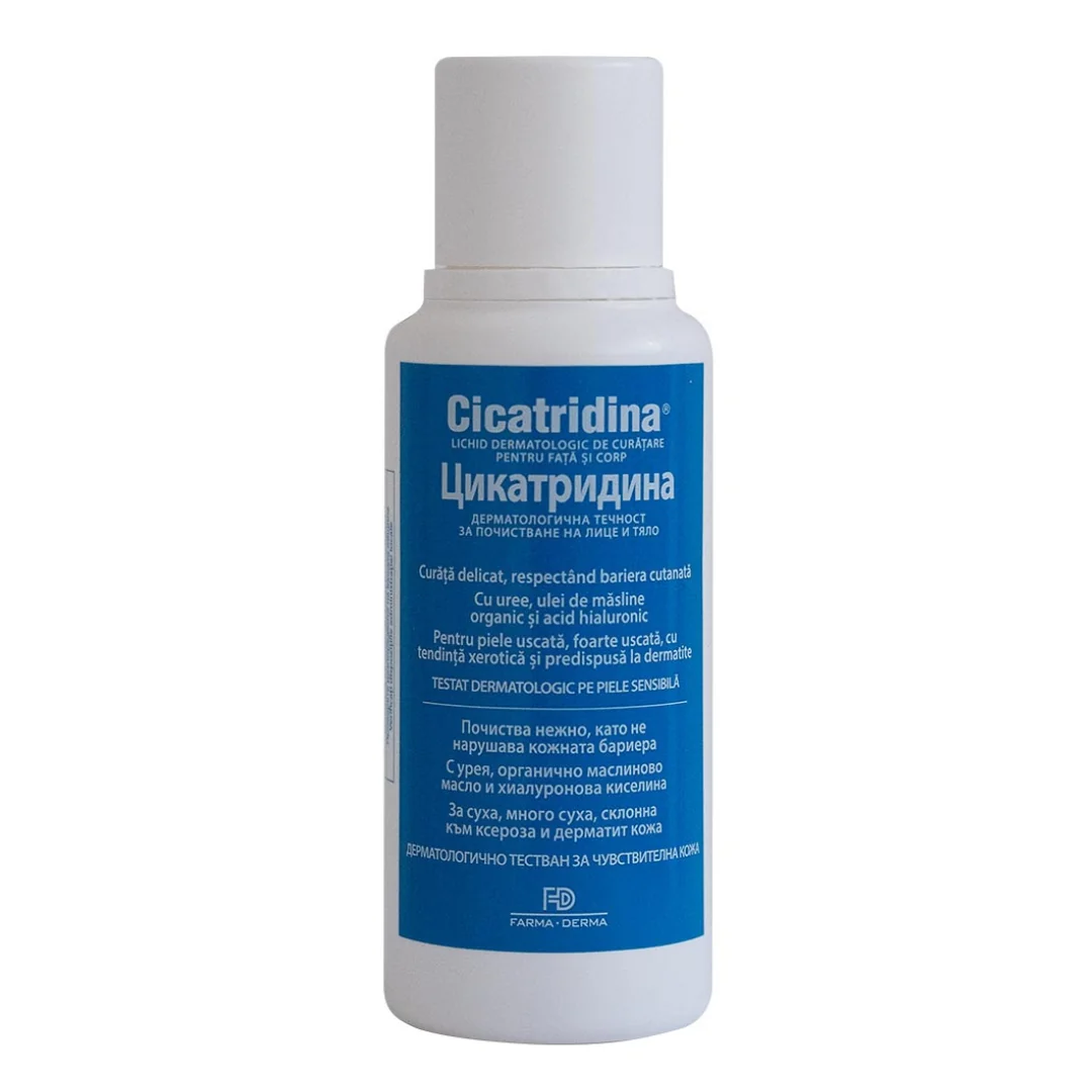Cicatridina Lichid Dermatologic De Curatare Pentru Fata Si Corp, 250 Ml, Naturpharma