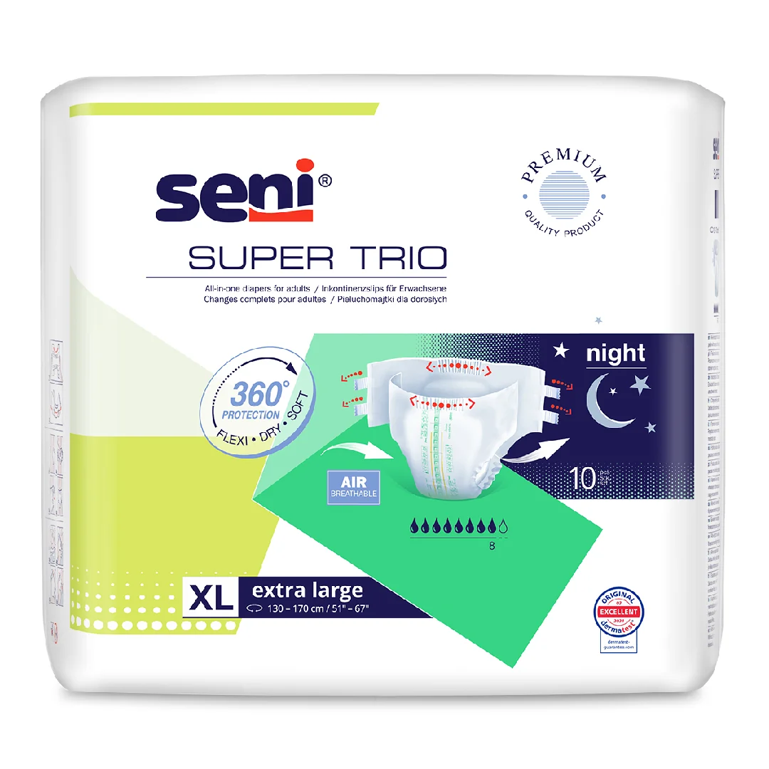 Scutece Super Trio Extra Large, 10 Bucati, Seni