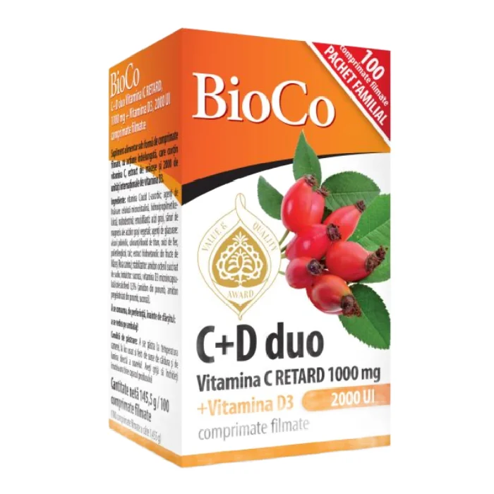 C+D Duo, 100 Comprimate, BioCo