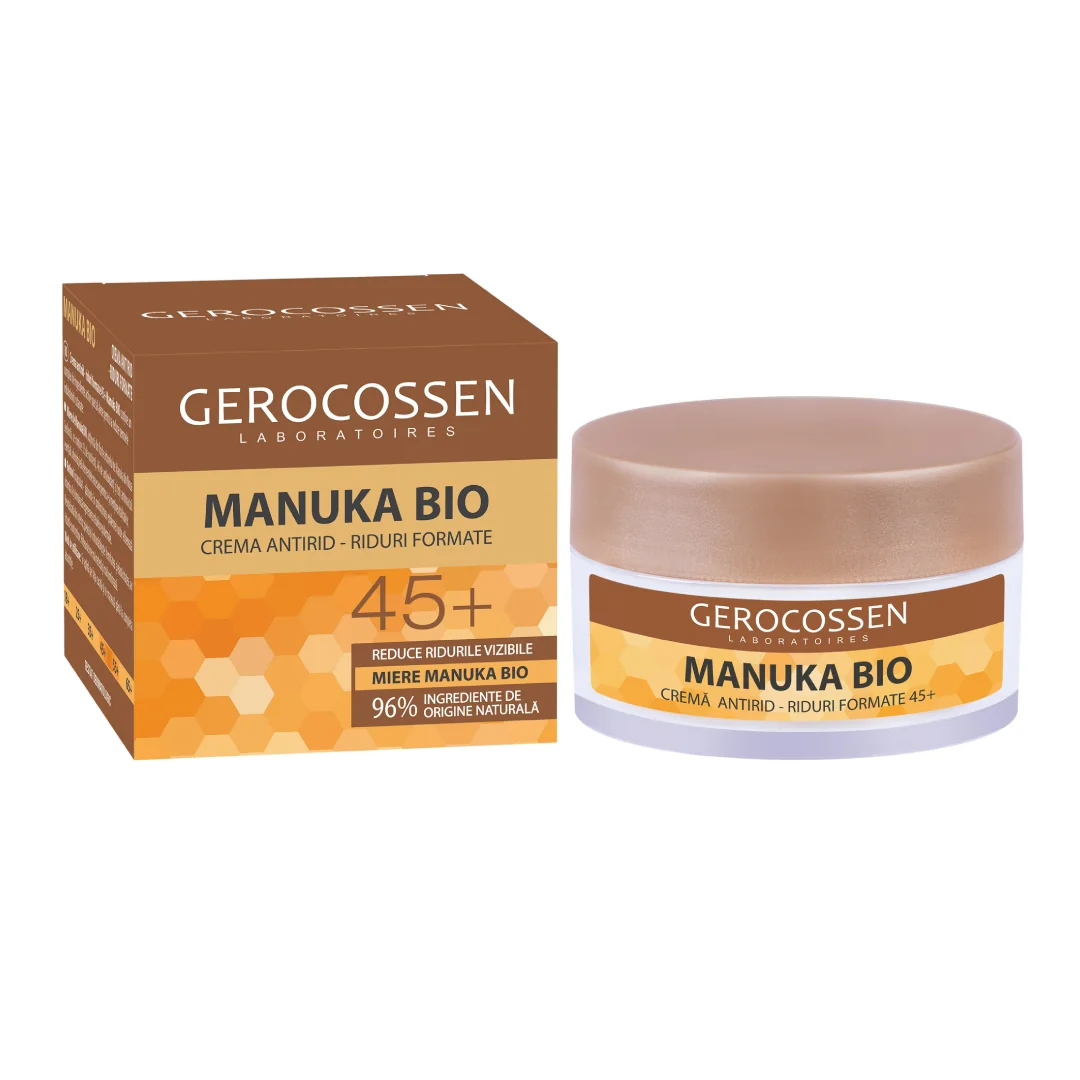 Crema Antirid - Riduri Formate 45+ Manuka Bio, 50 Ml, Gerocossen