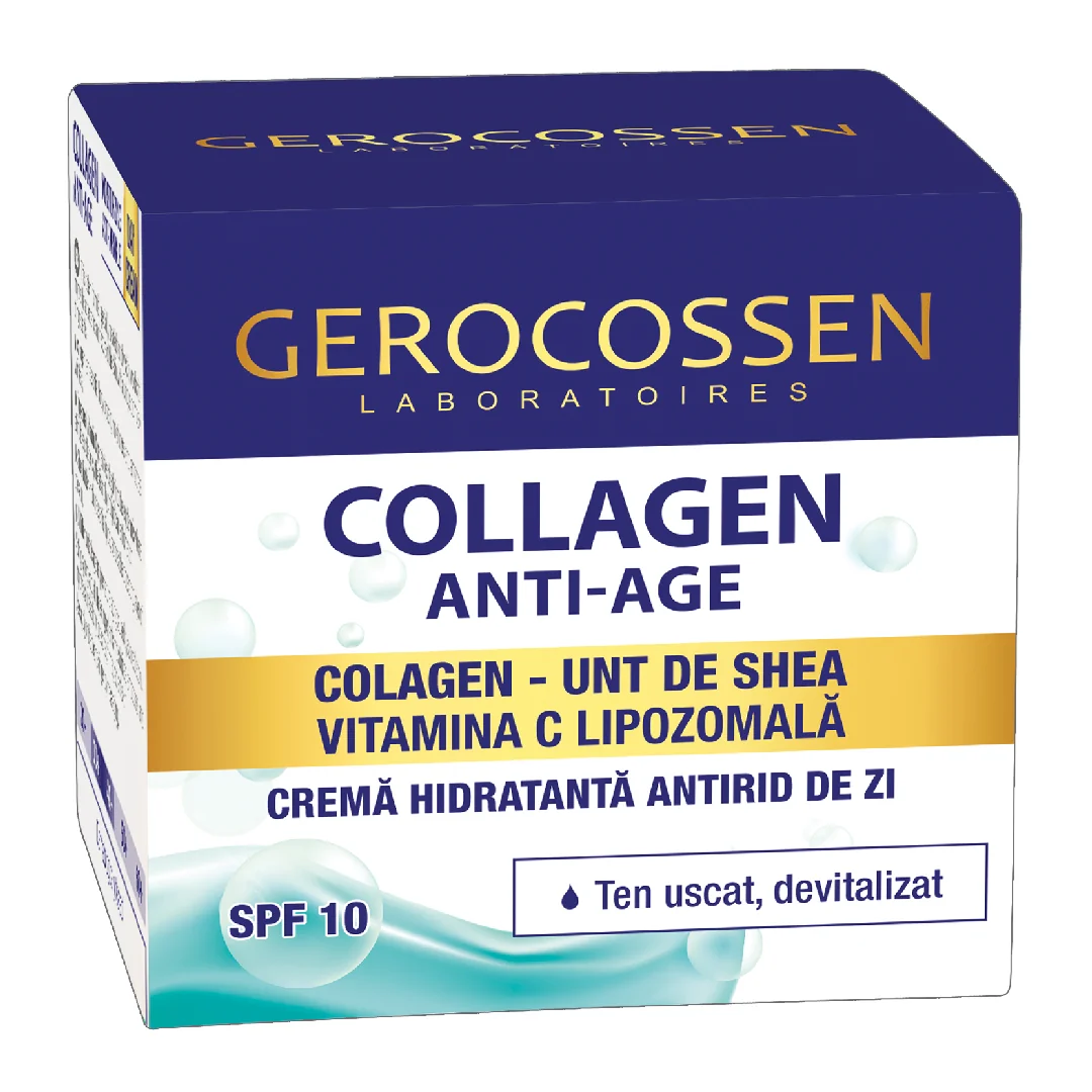 Crema Hidratanta Antirid De Zi Spf10 Collagen Anti-Age, 50 Ml, Gerocossen