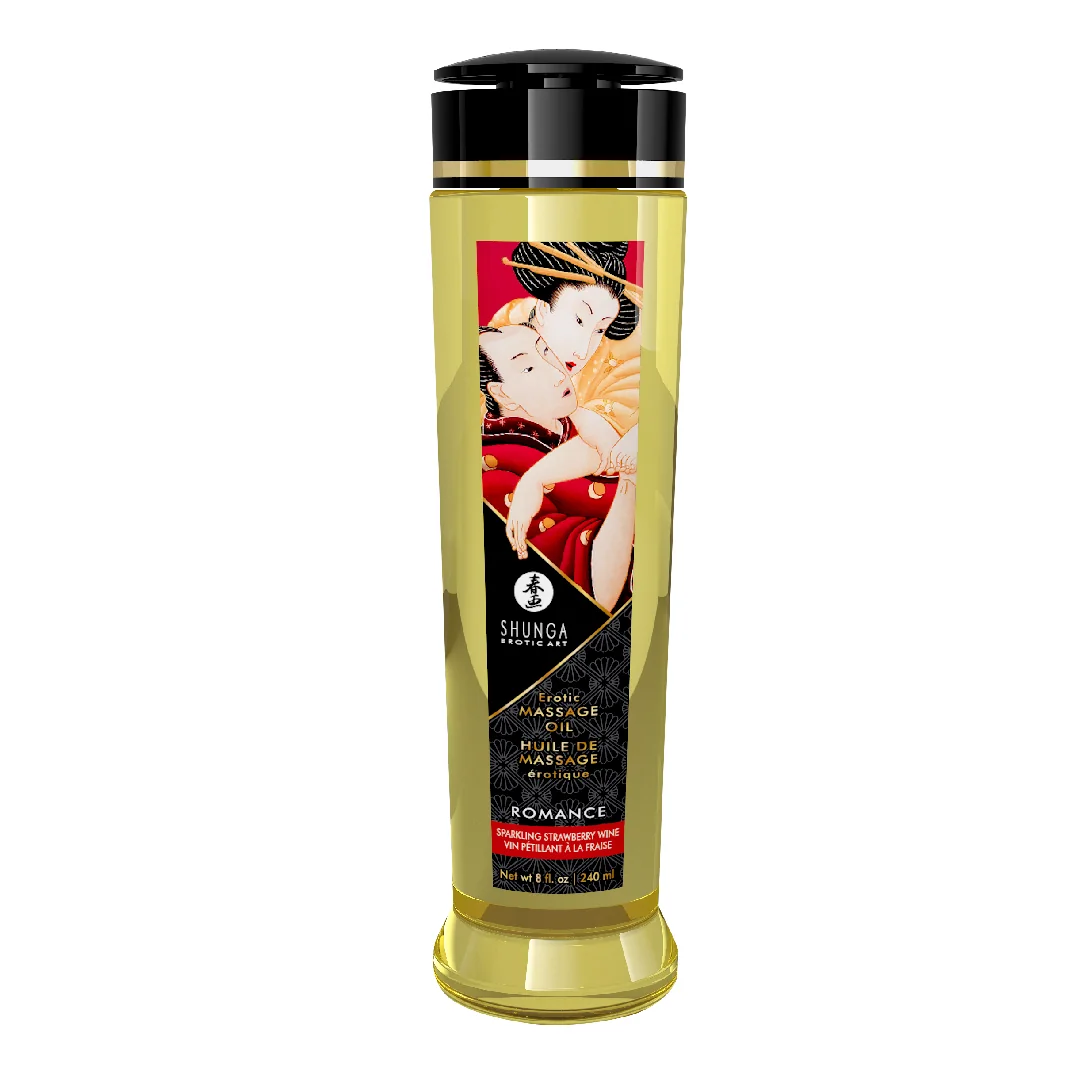 Ulei Pentru Masaj Erotic Romance Strawberry, 240 Ml, Shunga Erotic Art