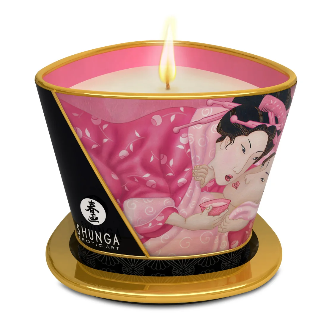 Lumanare Pentru Masaj Erotic Rose, 170ml, Shunga Erotic Art