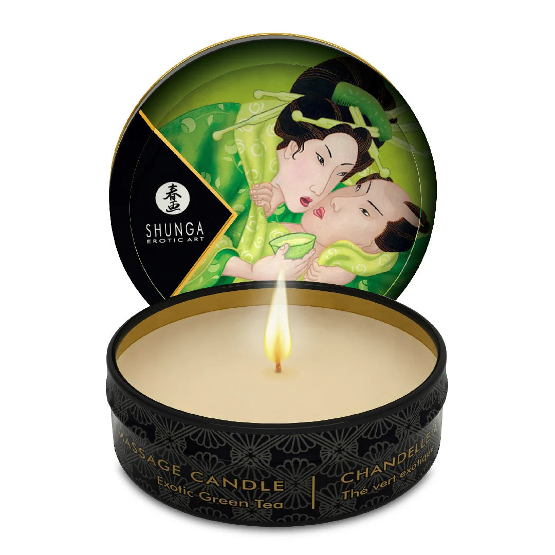 Lumanare Pentru Masaj Erotic LExotic Green Tea, 30 Ml, Shunga Erotic Art
