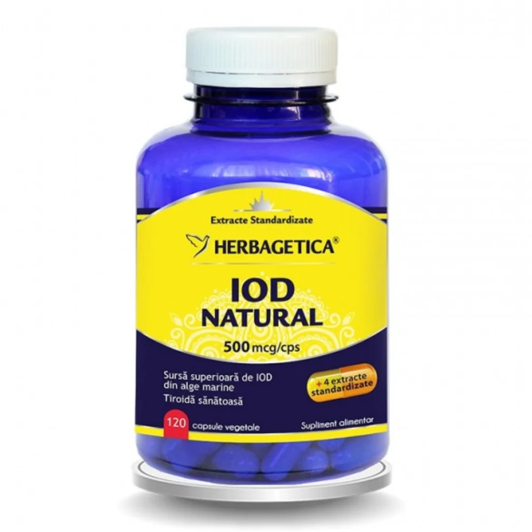 Iod Natural, 500mcg, 120 Capsule, Herbagetica