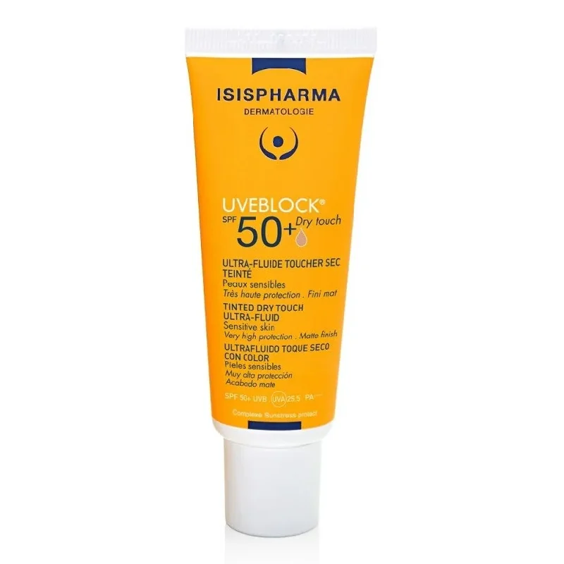 Fluid Nuantator Cu Protectie Solara Dry Touch Medium Tinted SPF50+ UVEBLOCK, 40ml, Isispharma