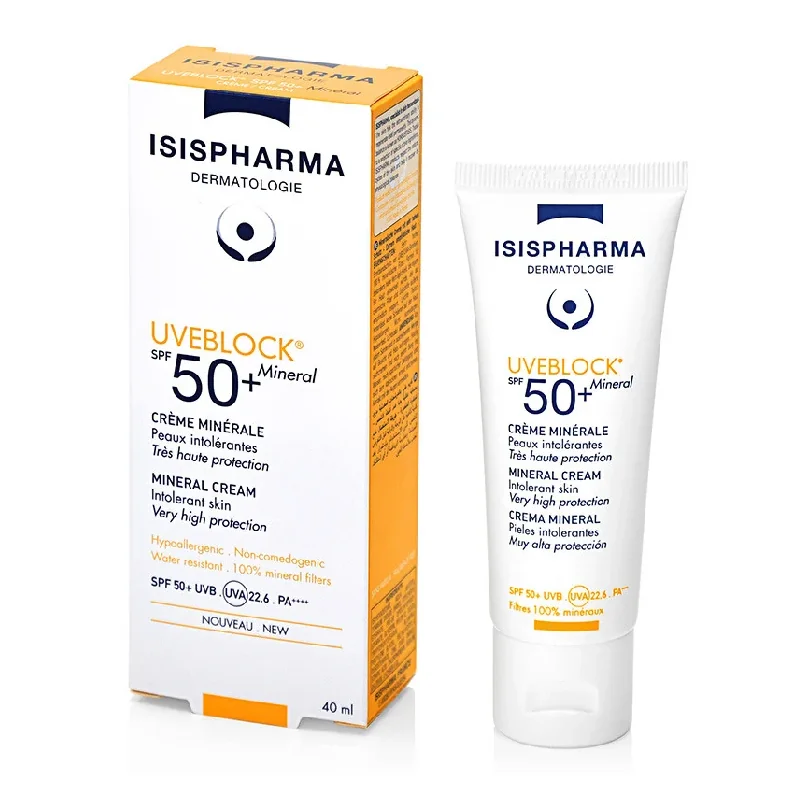 Crema Cu Protectie Solara Uvblock Spf 50+ Mineral, 40 Ml, Isispharma