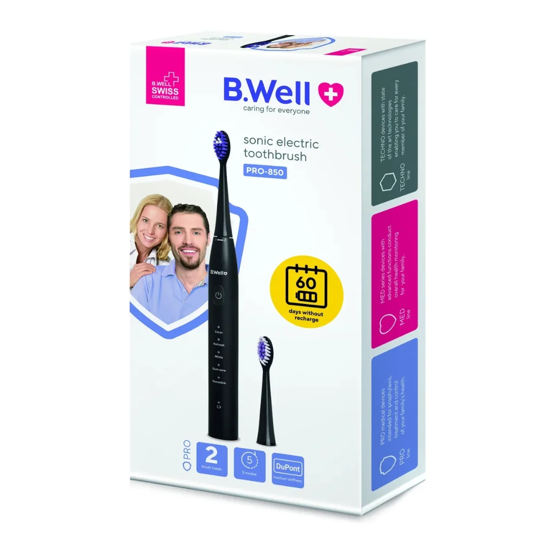 Periuta Electrica Sonica Pro-850 Neagra, 1 Bucata, B.Well