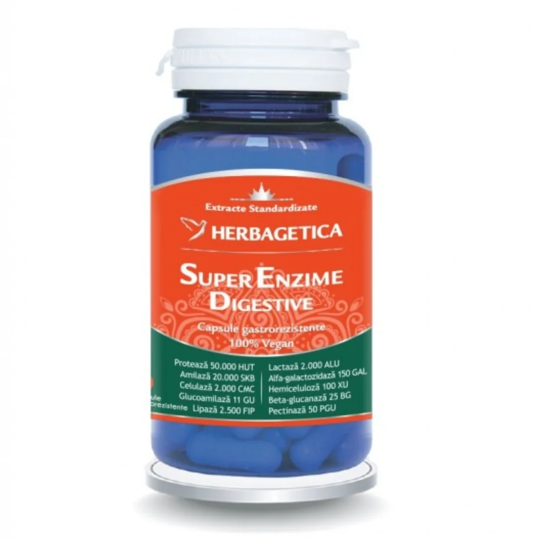 Super Enzime Digestive, 60 Capsule, Herbagetica