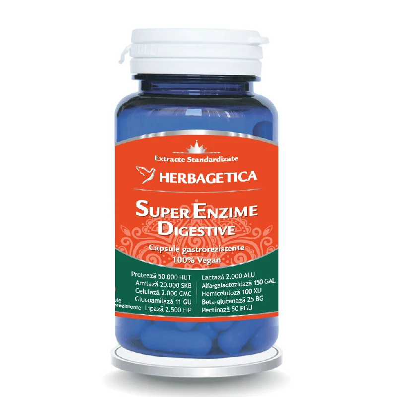 Super Enzime Digestive, 10 Capsule, Herbagetica