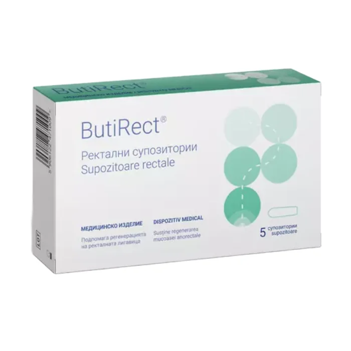 Supozitoare ButiRect, 5 Bucăți, NaturPharma