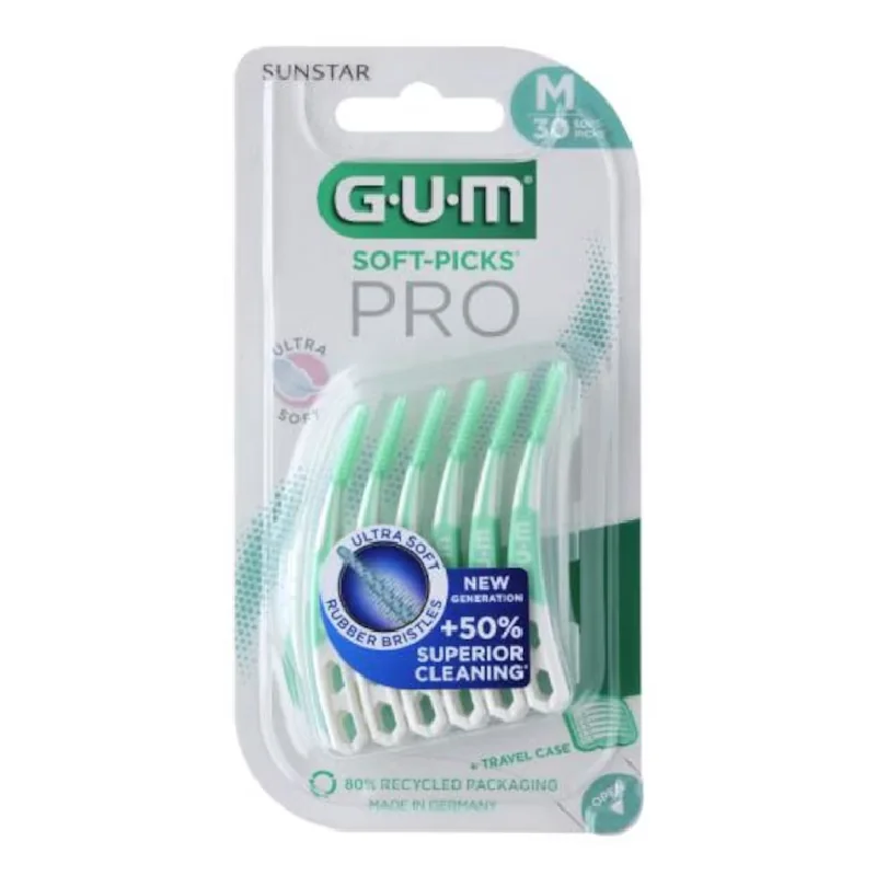 Periute Interdentare Ultra Soft Picks Pro, M, 30 Bucăți, Sunstar Gum