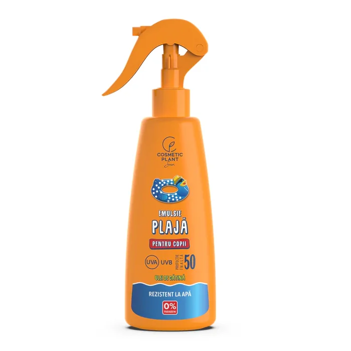 Emulsie Plaja Pentru Copii SPF 50, 200 Ml, Cosmetic Plant