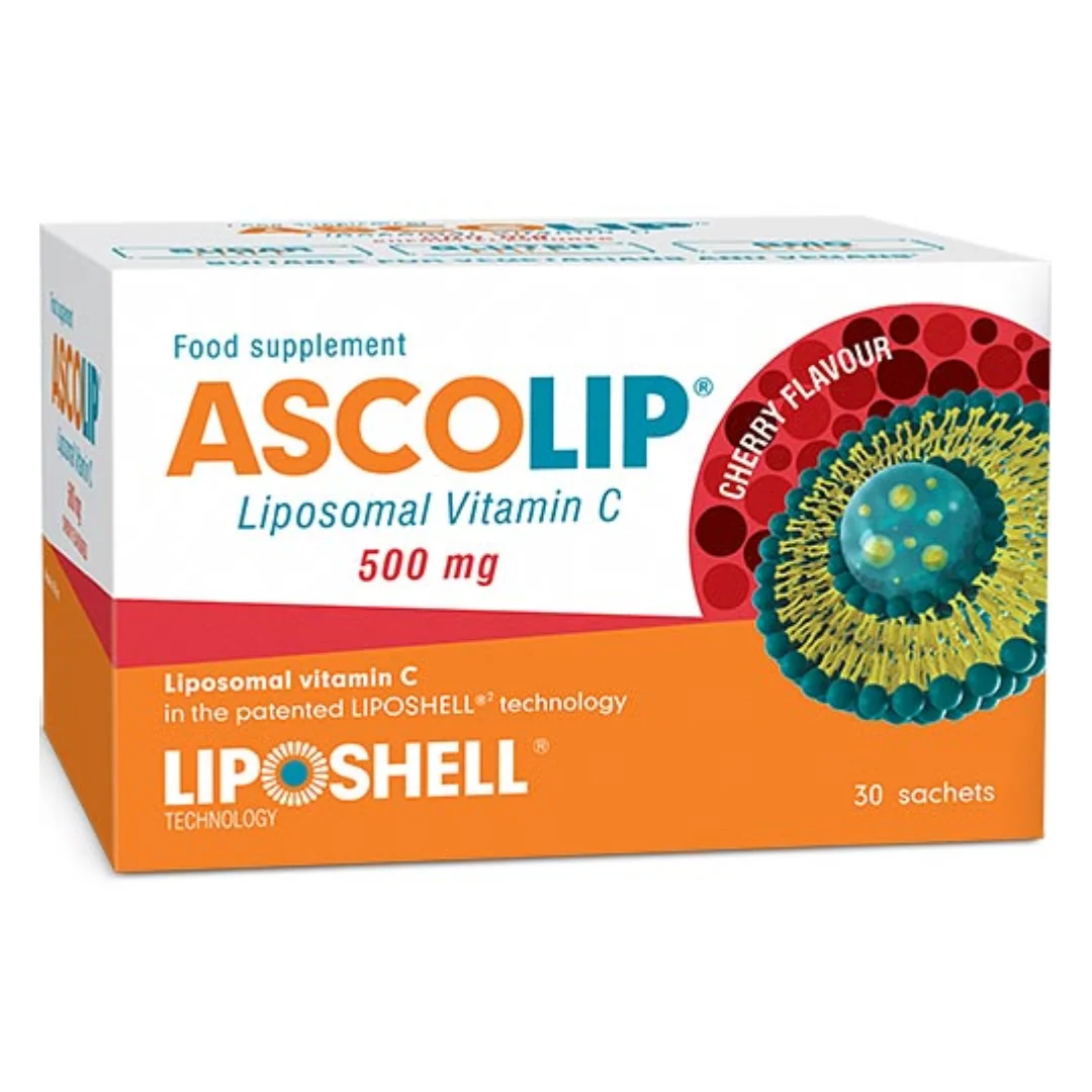 Vitamina C Lipozomală Cu Aromă De Cireșe, 500 Mg, 30 Plicuri, Liposhell