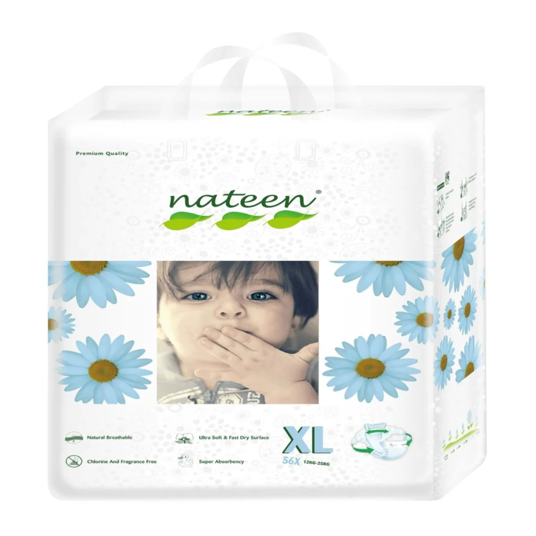 Scutece Hipoalergenice Flex&Fit Premium, Xl, Nr. 5, 12-25 Kg, 56 Bucati, Nateen