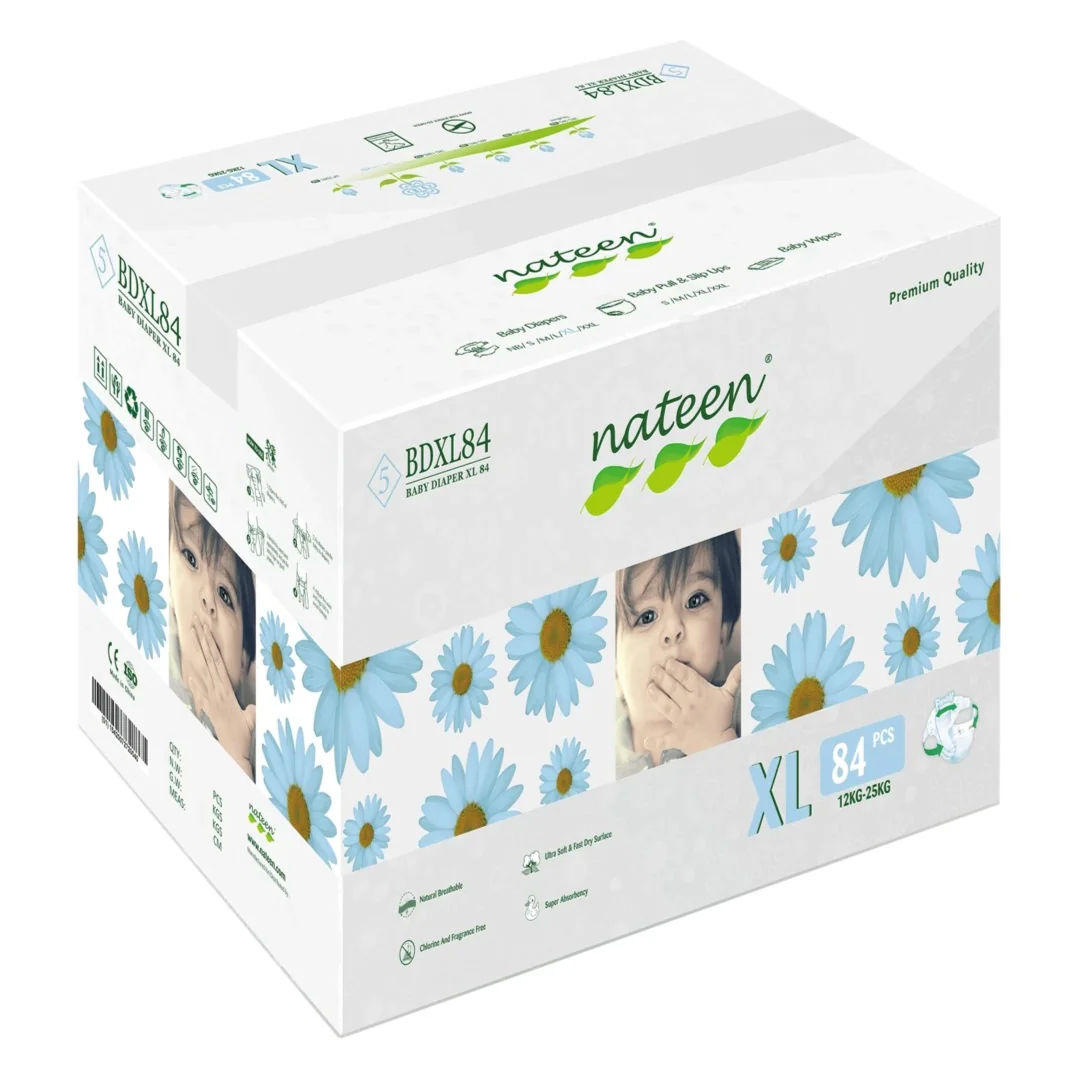 Scutece Hipoalergenice Flex&Fit Premium, Xl, Nr. 5, 12-25 Kg, 84 Bucăți, Nateen