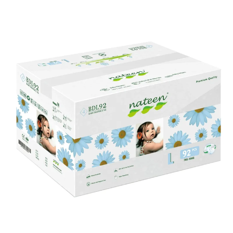Scutece Hipoalergenice Flex&Fit Premium, L, Nr.4, 8-14 Kg, 92 Bucăți, Nateen