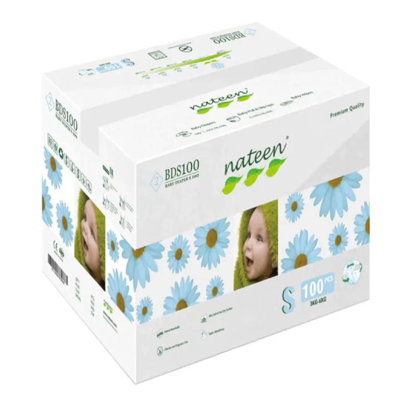 Scutece Hipoalergenice Flex&Fit Premium, S, Nr. 2, 4-6 Kg, 100 Bucăți, Nateen