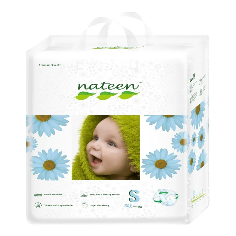 Scutece Hipoalergenice Flex & Fit Premium, S, Nr. 2, 4-6 Kg, 80 Bucăți, Nateen