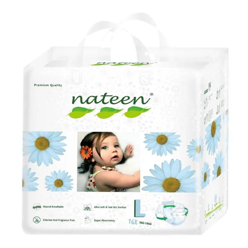 Scutece Hipoalergenice Flex&Fit Premium, L, Nr. 4, 8-14 Kg, 16 Bucăți, Nateen