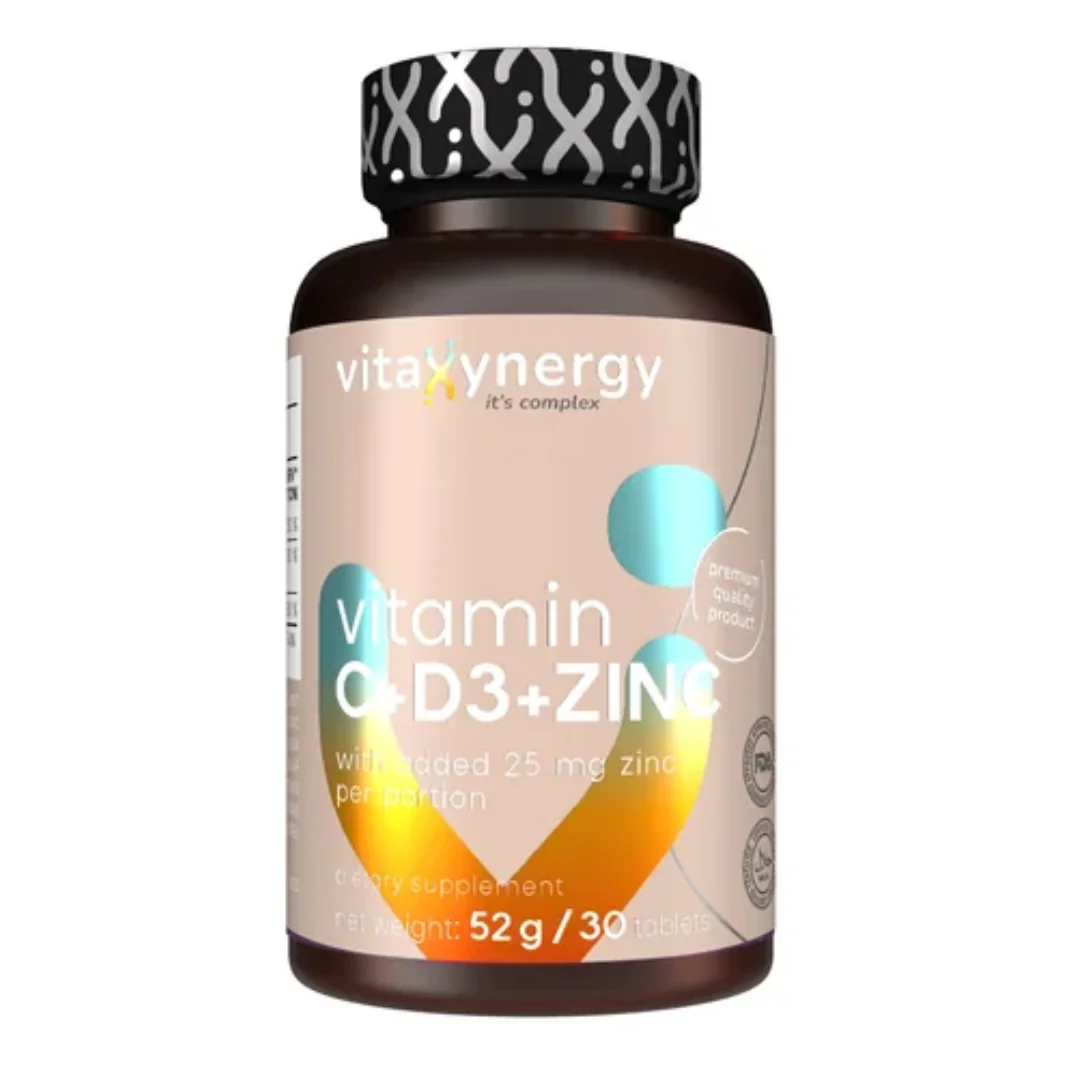 Vitamina C, Vitamina D3 Și Zinc, 30 Tablete, Vitaxynergy