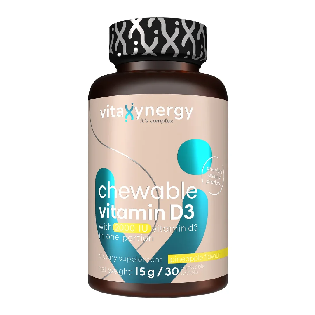 Vitamina D3 2000 Ui Masticabila, 30 Tablete, Vitaxynergy