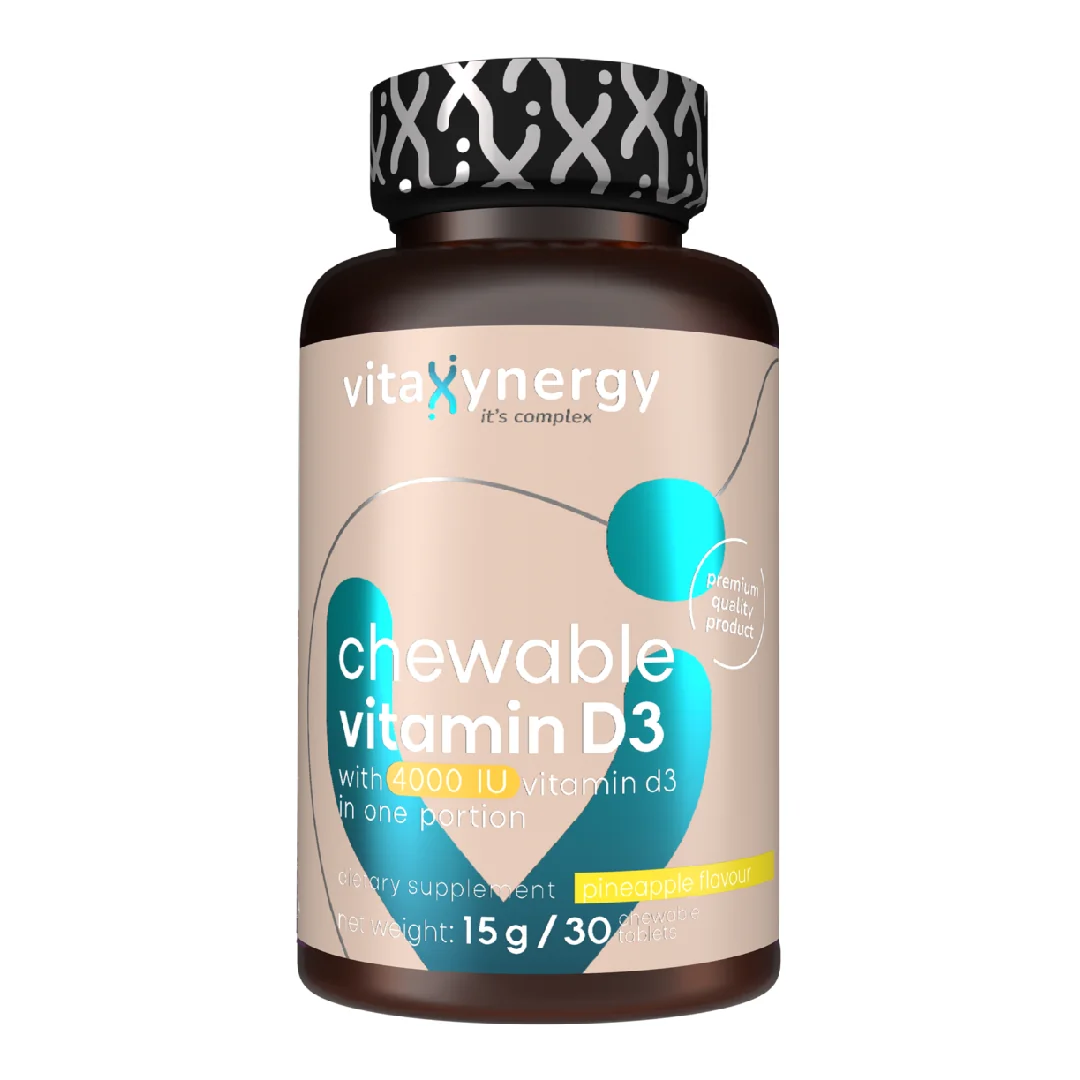 Vitamina D3 4000 Ui Masticabila, 30 Tablete, Vitaxynergy