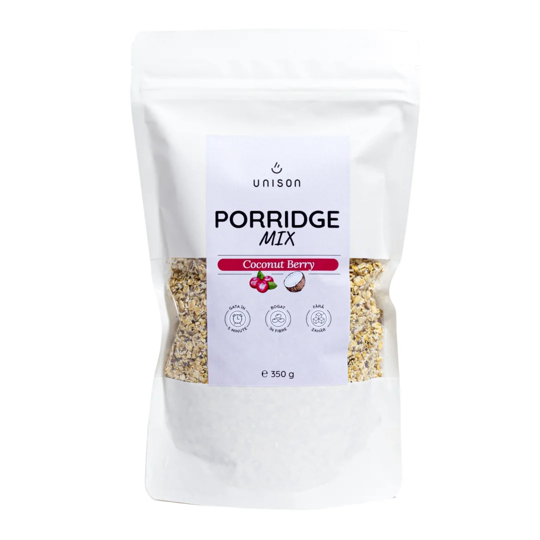 Fulgi De OvaZ Porridge Coconut Berry, 350G, Unison