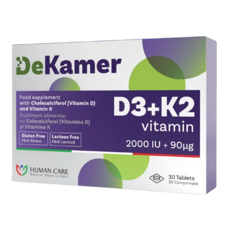 Dekamer D3 + K2, 30 Capsule, Human Care