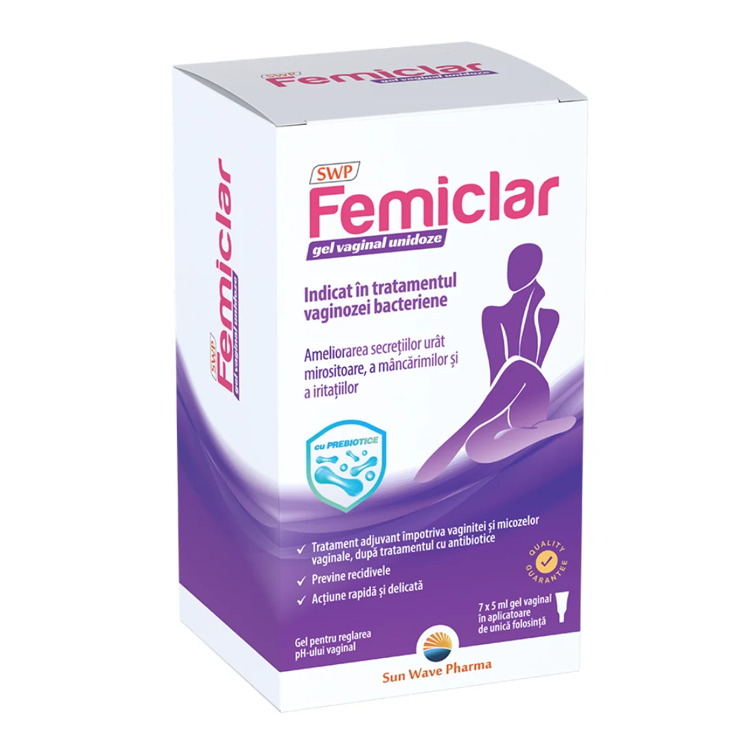 Gel Vaginal Femiclar, 7 Bucăți*5 Ml, Sun Wave Pharma
