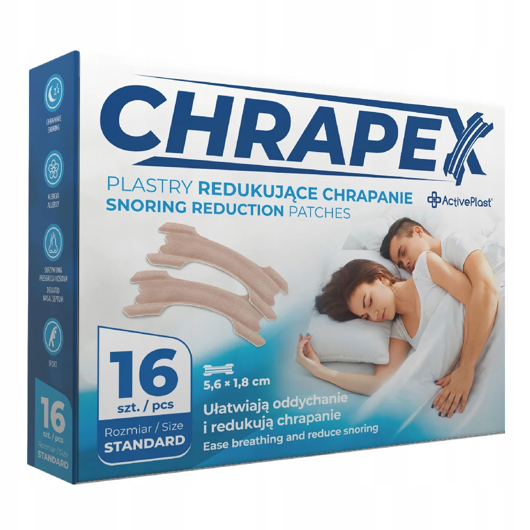 Plasturi Nazali Antisforait Chrapex, 16 Bucăți, ActivePlast