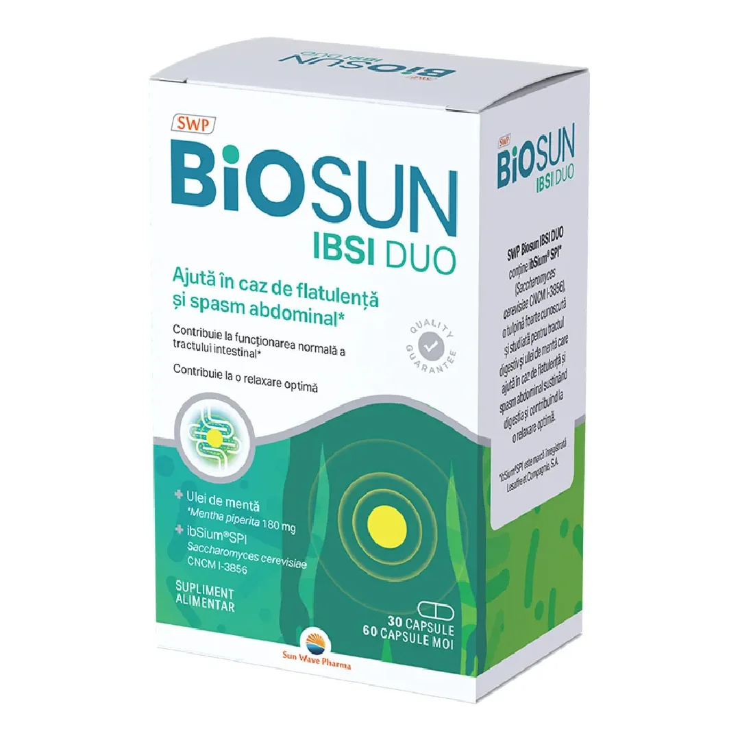 BioSun IBSI Duo, 30 Capsule IbSium + 60 Capsule Moi Ulei De Menta, Sun Wave Pharma