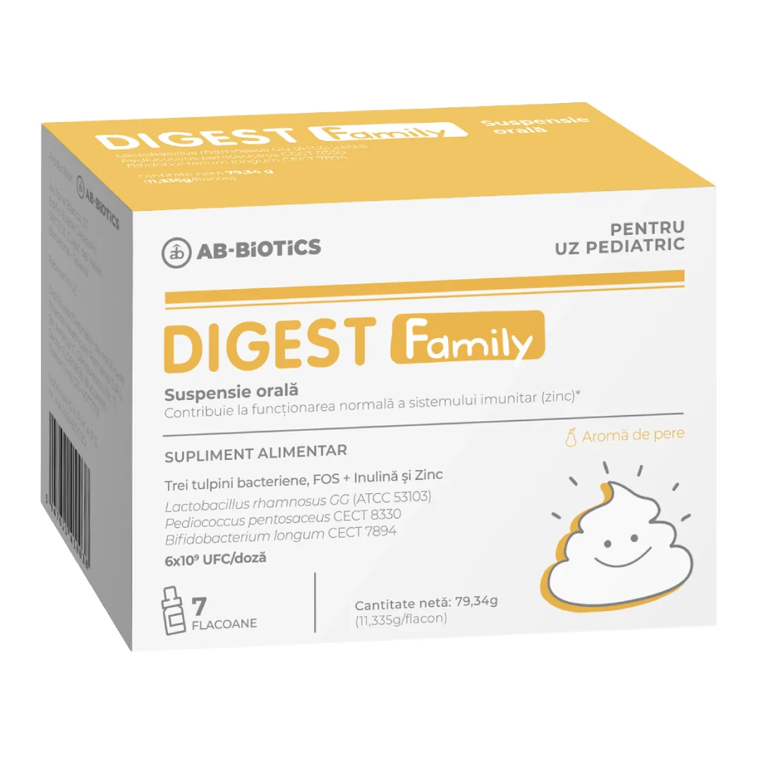 Digest Family Suspensie Orala, 7 Flacoane, Ab-Biotics