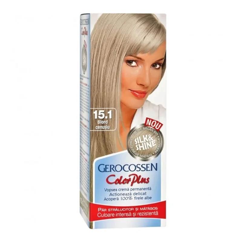 Vopsea De Par Silk&Shine, 15.1 Blond Cenușiu, 50ml, Gerocossen